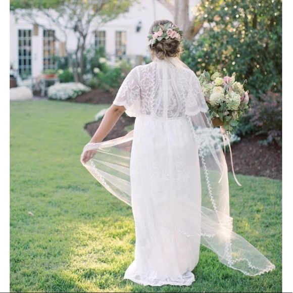 𝅺PinkBlush lace overlay maxi dress NWT - Picture 7 of 12